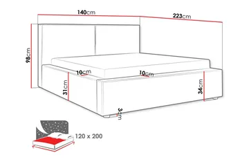 Knocklong Sengeramme 120x200 cm - Møbler - Senger - Sengeramme & sengestamme