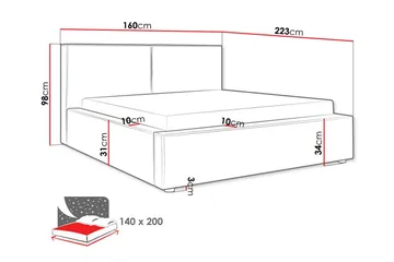 Knocklong Sengeramme 140x200 cm - Møbler - Senger - Sengeramme & sengestamme
