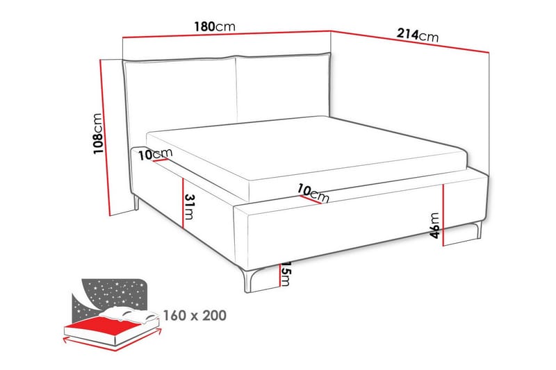 Knocklong Sengeramme 160x200 cm - Beige - Sengeramme & sengestamme