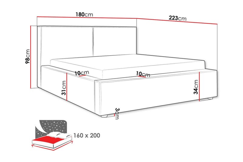 Knocklong Sengeramme 160x200 cm - Svart - Sengeramme & sengestamme