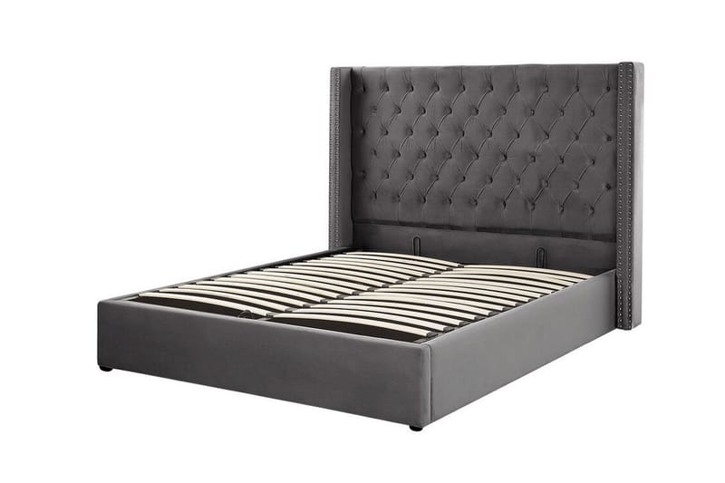 Kymmen Dobbeltseng 160x200 cm - Grå - Møbler - Senger - Sengeramme & sengestamme