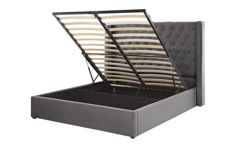 Kymmen Dobbeltseng 160x200 cm - Grå - Møbler - Senger - Sengeramme & sengestamme