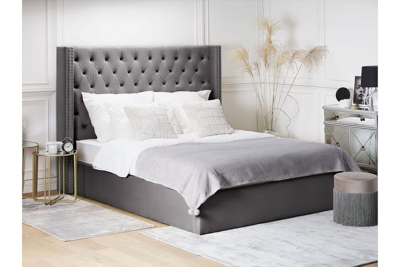 Kymmen Dobbeltseng 160x200 cm - Grå - Møbler - Senger - Sengeramme & sengestamme