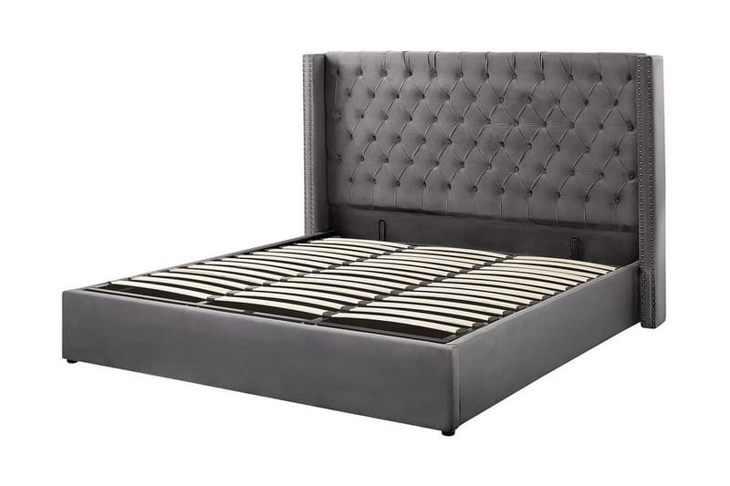 Kymmen Dobbeltseng 180x200 cm - Grå - Møbler - Senger - Sengeramme & sengestamme