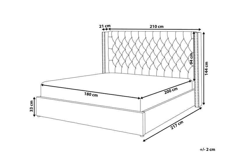 Kymmen Dobbeltseng 180x200 cm - Grå - Møbler - Senger - Sengeramme & sengestamme