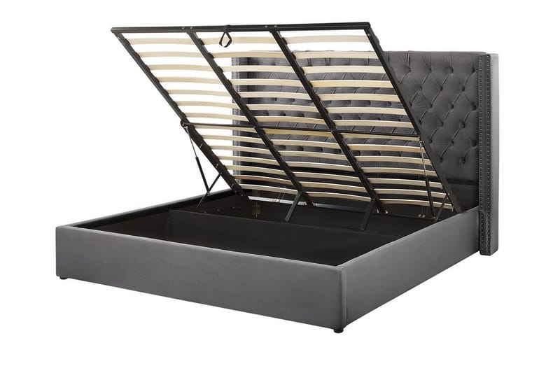 Kymmen Dobbeltseng 180x200 cm - Grå - Møbler - Senger - Sengeramme & sengestamme