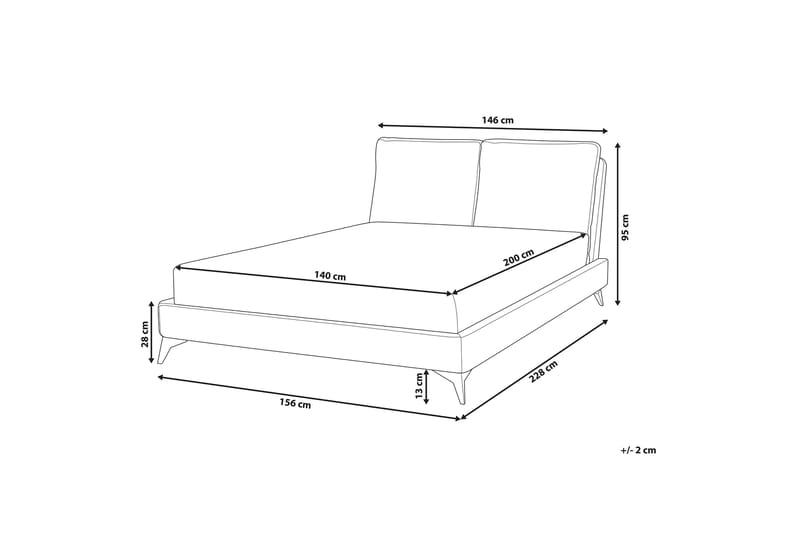 Lambes Kontinentalseng 140x200 - Beige - Sengeramme & sengestamme