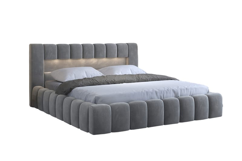 Lamica Sengeramme med Oppbevaring 140x200 cm - Grå - Møbler - Senger - Sengeramme & sengestamme