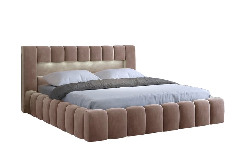Lamica Sengeramme med Oppbevaring 140x200 cm - Rosa - Møbler - Senger - Sengeramme & sengestamme