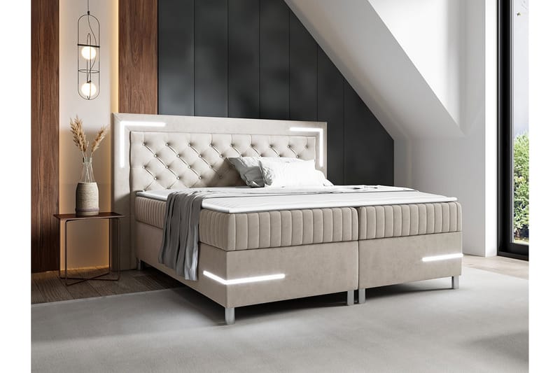 Lillsel Sengeramme 140x200 cm - Beige - Møbler - Senger - Sengeramme & sengestamme