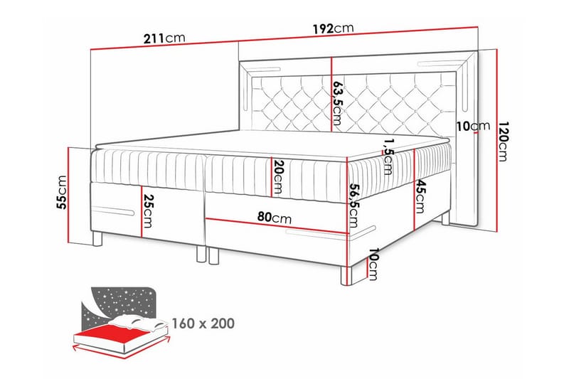 Lillsel Sengeramme 160x200 cm - Beige - Sengeramme & sengestamme