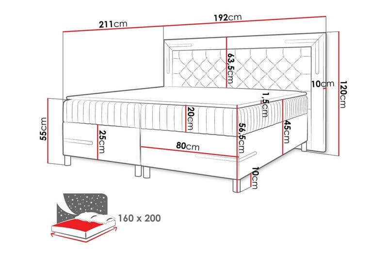 Lillsel Sengeramme 160x200 cm - Gul - Sengeramme & sengestamme