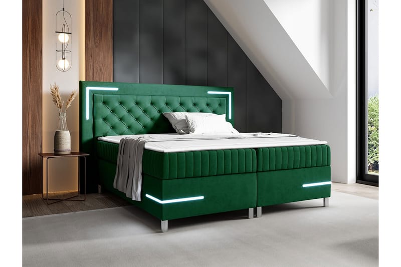 Lillsel Sengeramme 160x200 cm - Mørkegrønn - Sengeramme & sengestamme