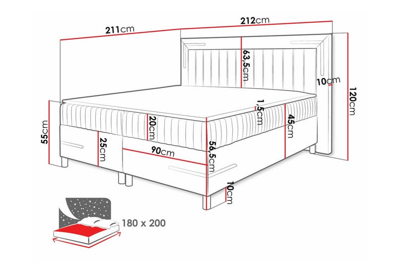 Lillsel Sengeramme 180x200 cm - Beige - Møbler - Senger - Sengeramme & sengestamme