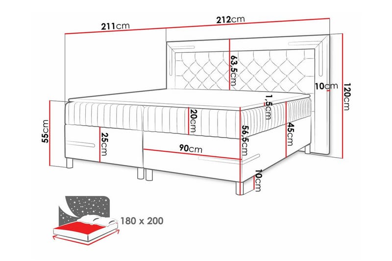 Lillsel Sengeramme 180x200 cm - Beige - Sengeramme & sengestamme