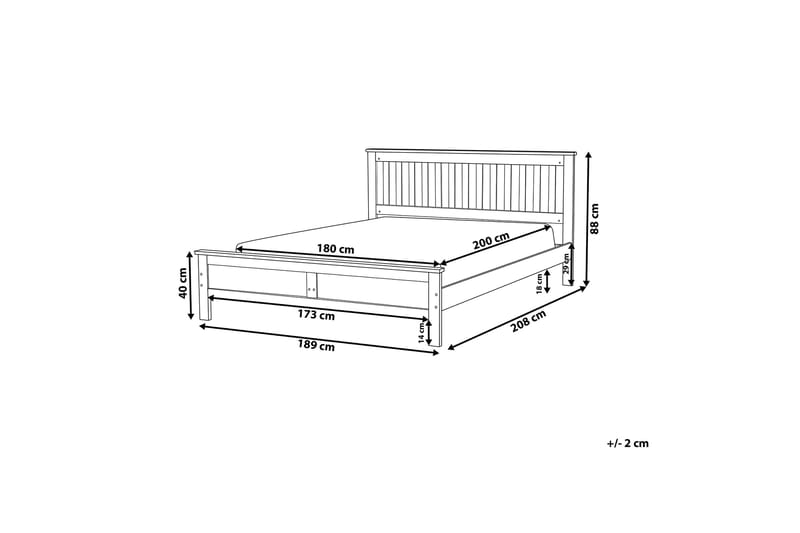 Mayenne Dobbeltseng 180 | 200 cm - Hvit - Møbler - Senger - Sengeramme & sengestamme