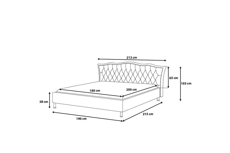 Metz Dobbeltseng 180 | 200 cm - Hvit - Møbler - Senger - Sengeramme & sengestamme