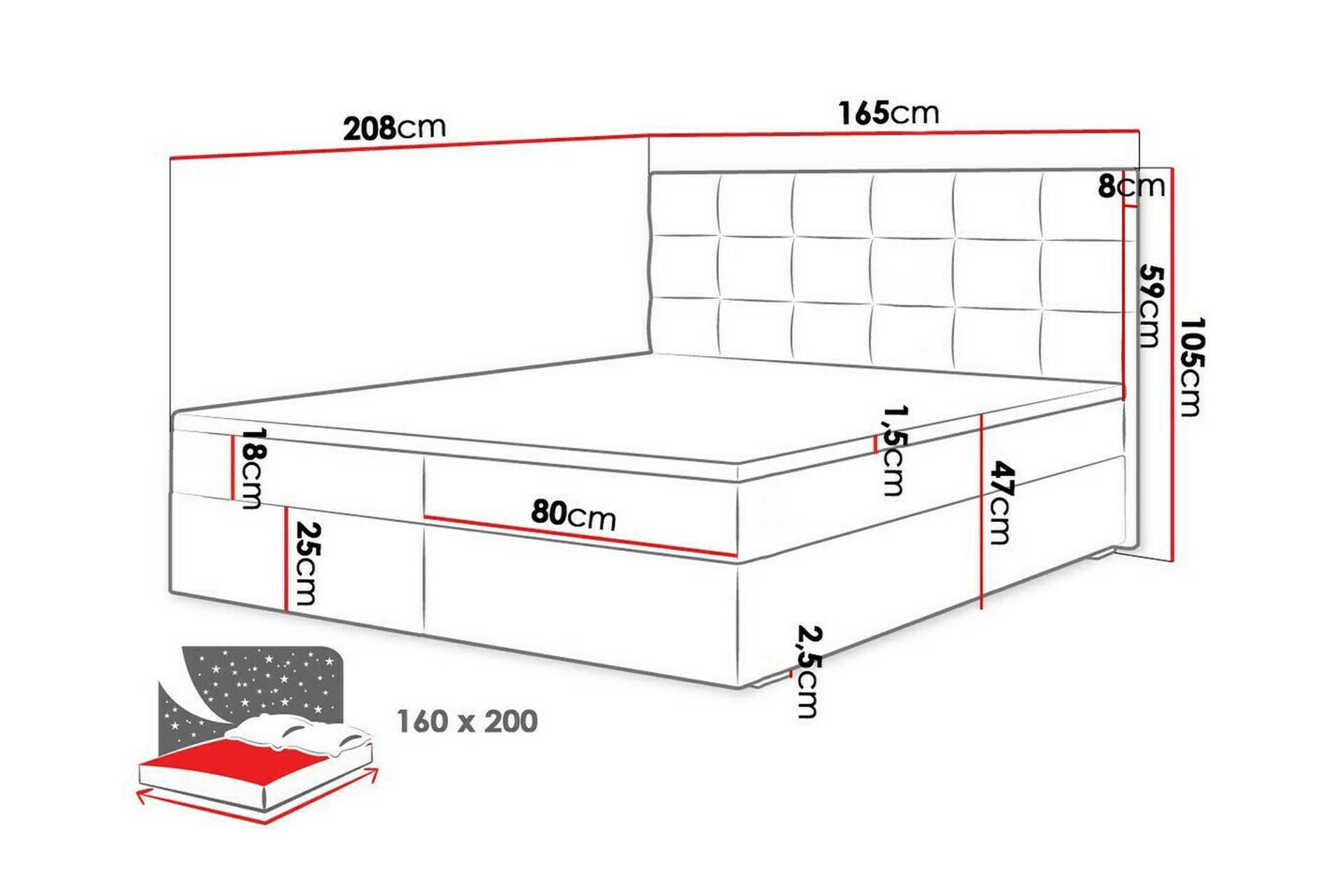 Midfeld Sengeramme 160x200 cm - Mørkegrønn - Møbler - Senger - Sengeramme & sengestamme