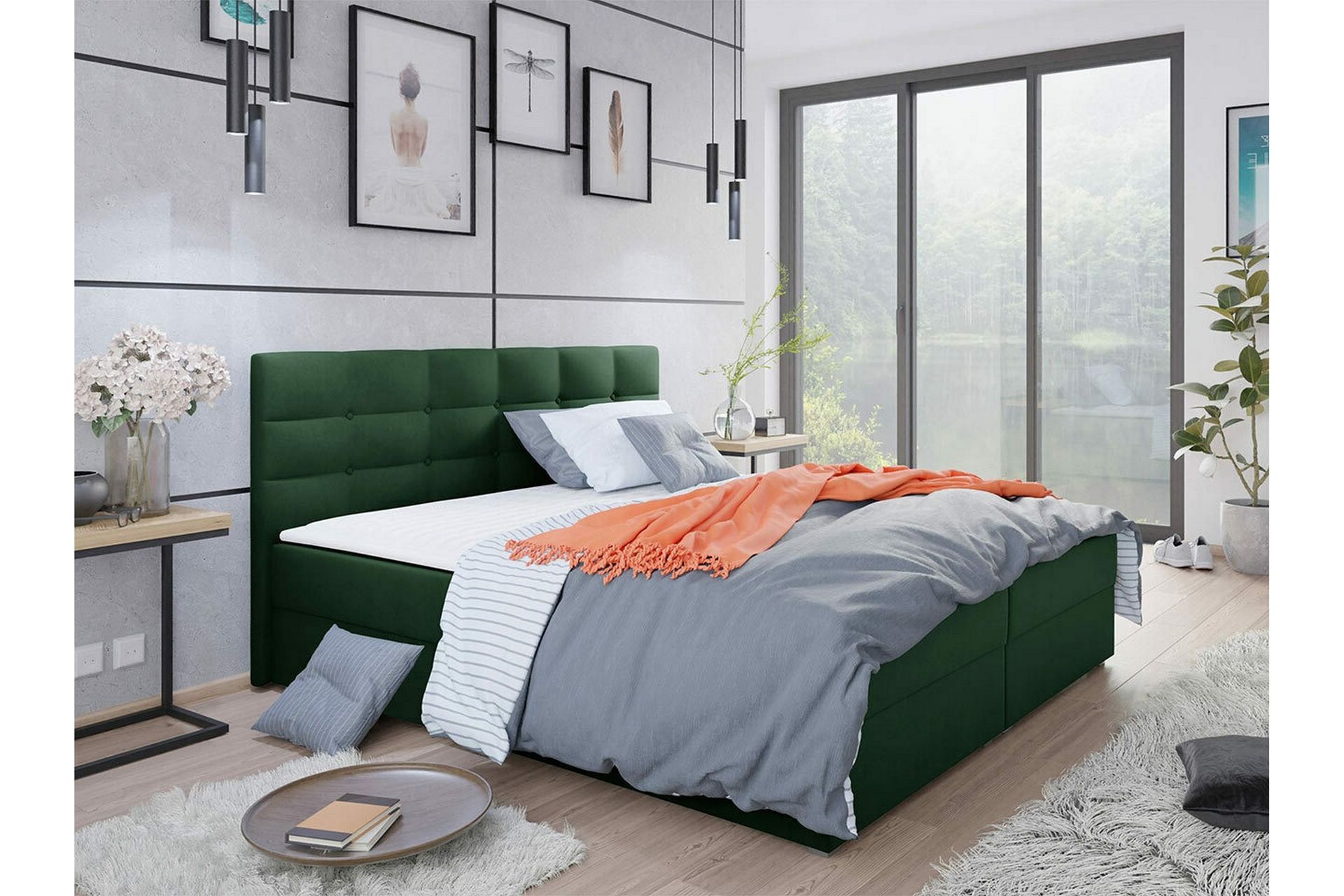 Midfeld Sengeramme 160x200 cm - Mørkegrønn - Møbler - Senger - Sengeramme & sengestamme