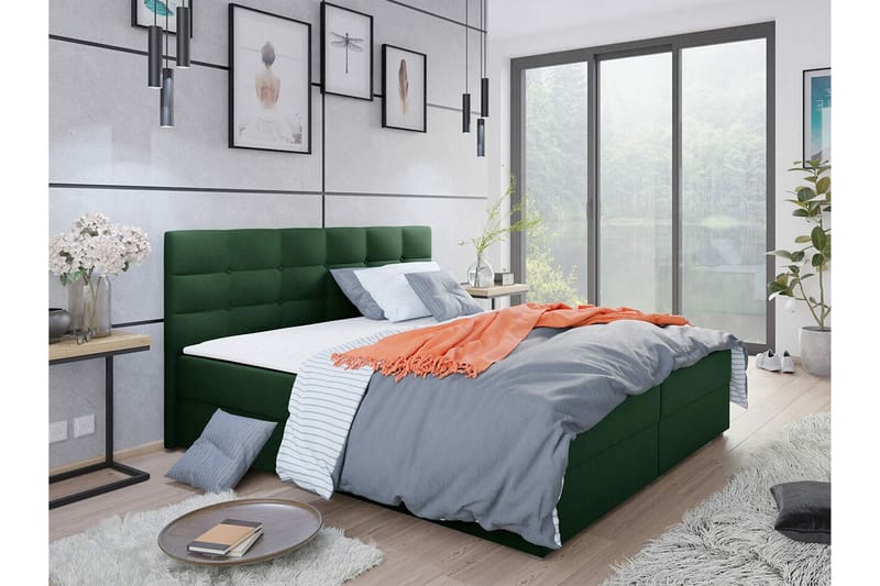 Midfeld Sengeramme 160x200 cm - Mørkegrønn - Møbler - Senger - Sengeramme & sengestamme