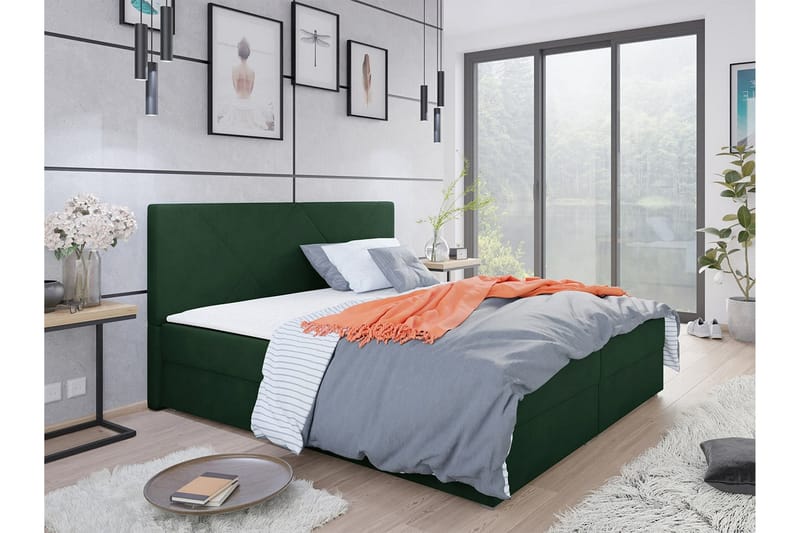 Midfeld Sengeramme 160x200 cm - Mørkegrønn - Sengeramme & sengestamme