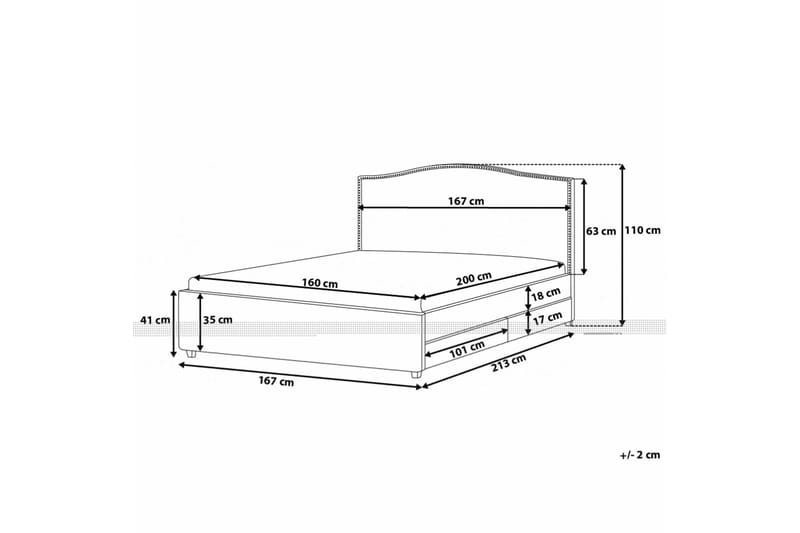 Montpellier Dobbeltseng 160 | 200 cm - Beige - Møbler - Senger - Sengeramme & sengestamme