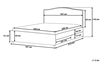 Montpellier Dobbeltseng 160 | 200 cm - Grå - Møbler - Senger - Sengeramme & sengestamme