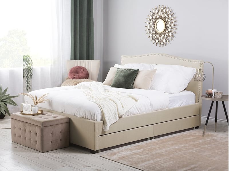 Montpellier Dobbeltseng 180 | 200 cm - Beige - Sengeramme & sengestamme