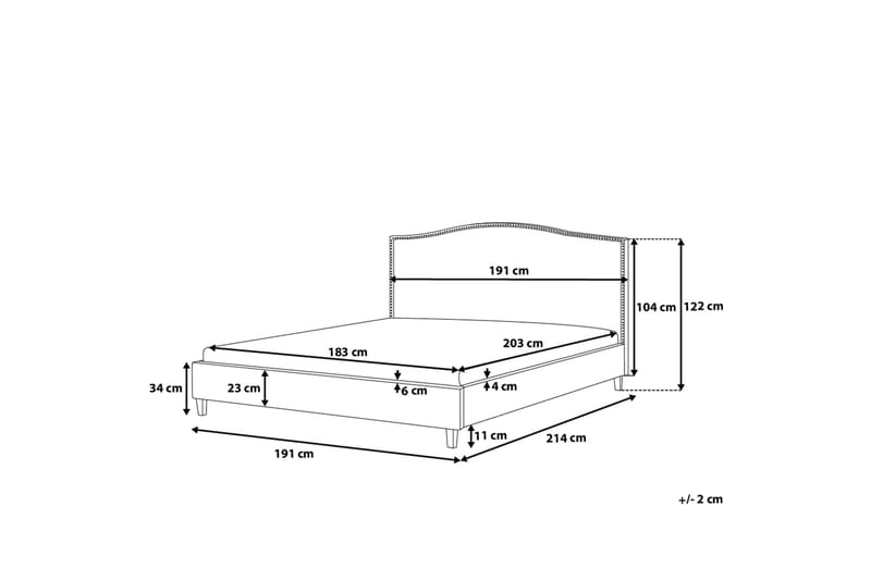 Montpellier Dobbeltseng 180 | 200 cm - Grå - Møbler - Senger - Sengeramme & sengestamme