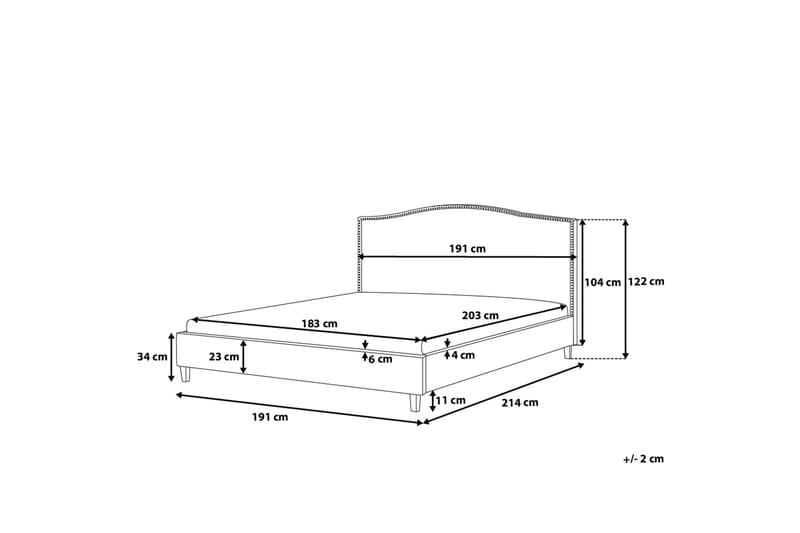 Montpellier Dobbeltseng 180 | 200 cm - Grå - Sengeramme & sengestamme