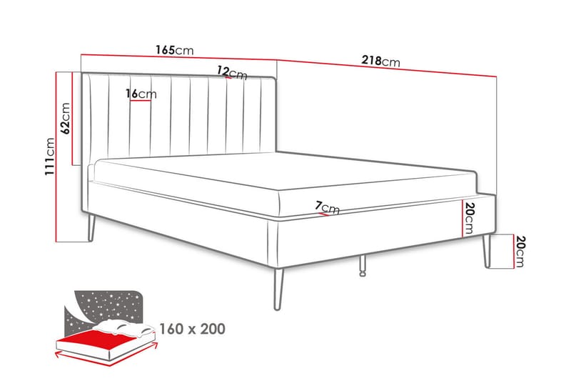 Montrase Sengeramme 160x200 cm - Cream - Sengeramme & sengestamme