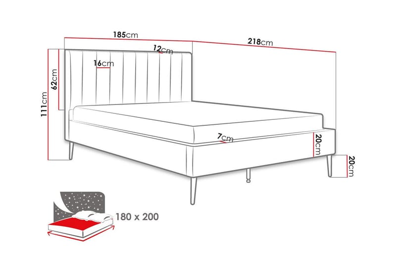 Montrase Sengeramme 180x200 cm - Cream - Sengeramme & sengestamme