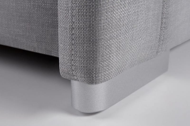 Nantes Sengepakke – Dobbeltseng 140x200 cm i Stoff med Sengegavl + Overmadrass - Grå - Møbler - Senger - Sengeramme & sengestamme
