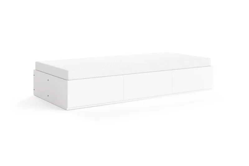 Norrvik sengeramme 90x200 cm med oppbevaring inkludert madrass - Hvit - Møbler - Senger - Sengeramme & sengestamme