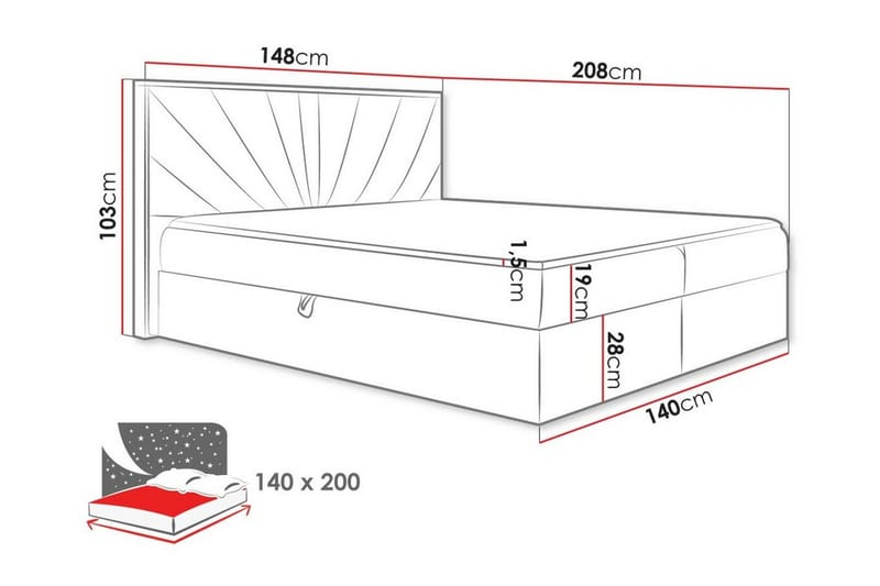 Oberting Sengeramme 140x200 cm - Brun/Tre - Sengeramme & sengestamme