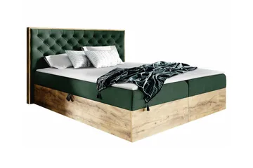 Oberting Sengeramme 140x200 cm i Stoff med Fasthetsgrad Medium - Mørkegrønn - Møbler - Senger - Sengeramme & sengestamme