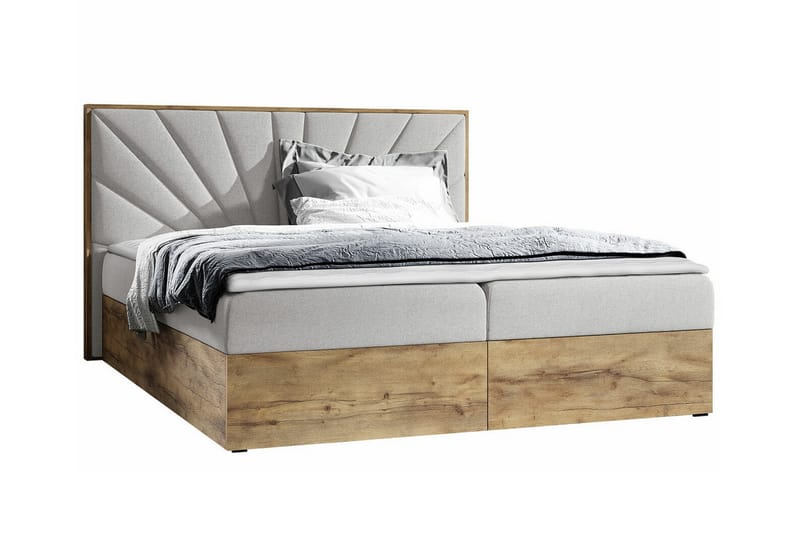 Oberting Sengeramme 160x200 cm - Beige/Tre - Møbler - Senger - Sengeramme & sengestamme