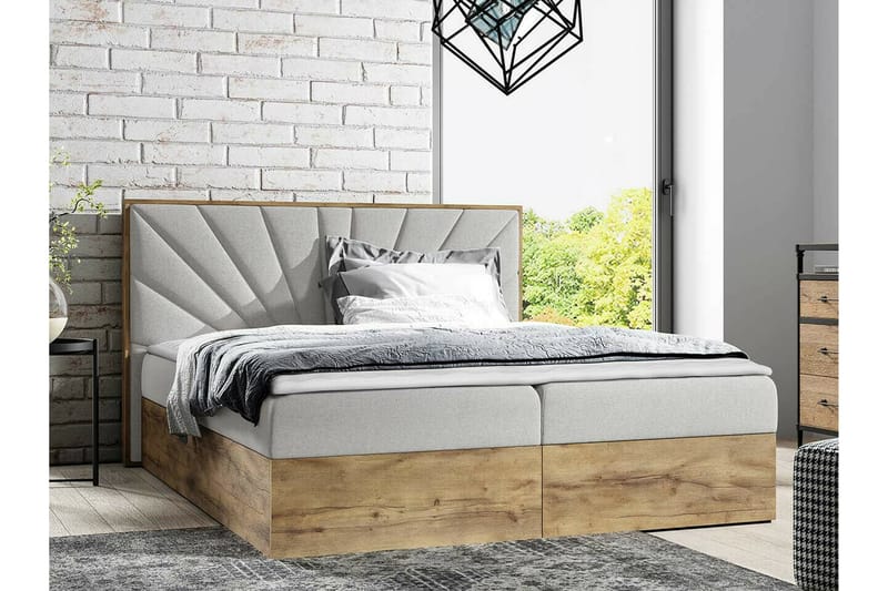 Oberting Sengeramme 160x200 cm - Beige/Tre - Møbler - Senger - Sengeramme & sengestamme