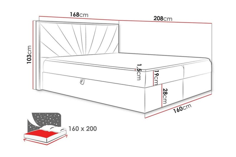 Oberting Sengeramme 160x200 cm - Beige/Tre - Sengeramme & sengestamme