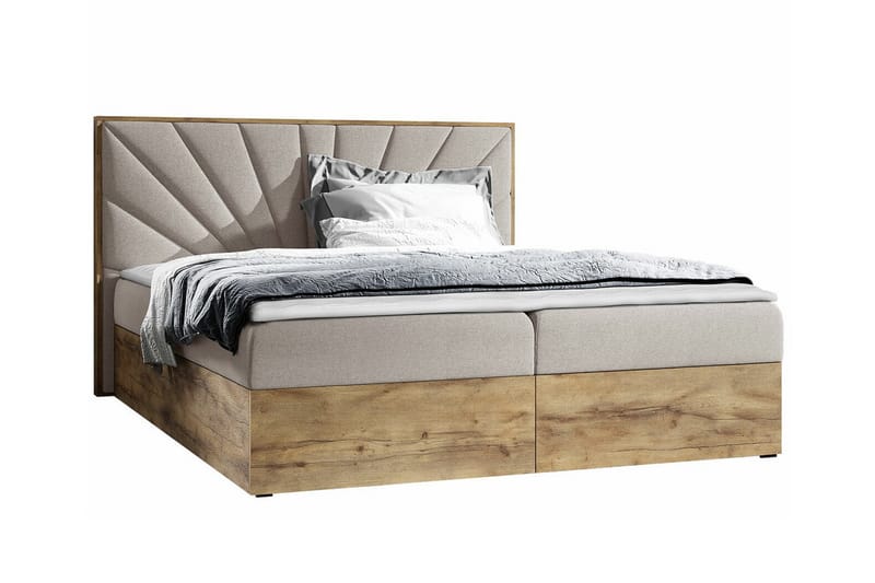 Oberting Sengeramme 160x200 cm - Beige/Tre - Møbler - Senger - Sengeramme & sengestamme