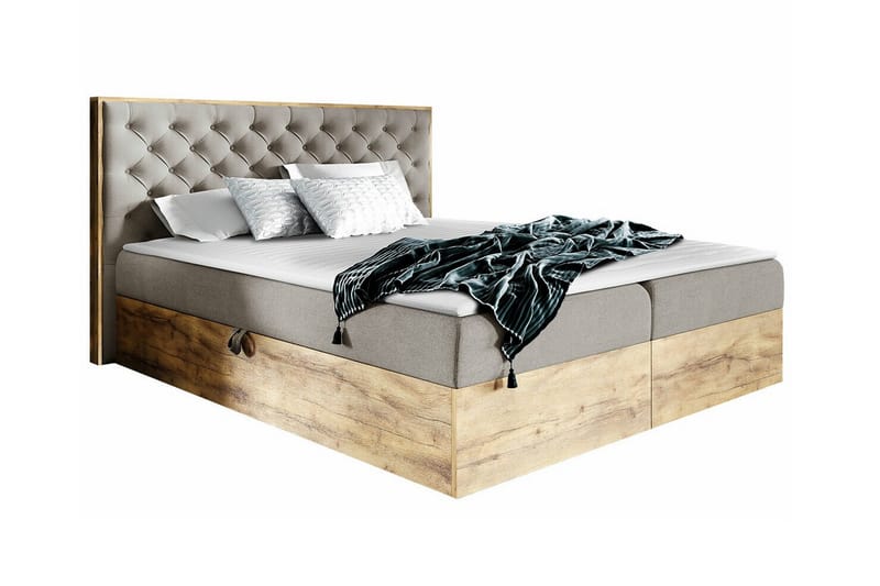 Oberting Sengeramme 180x200 cm - Beige/Tre - Møbler - Senger - Sengeramme & sengestamme