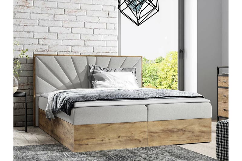 Oberting Sengeramme 180x200 cm - Beige/Tre - Møbler - Senger - Sengeramme & sengestamme