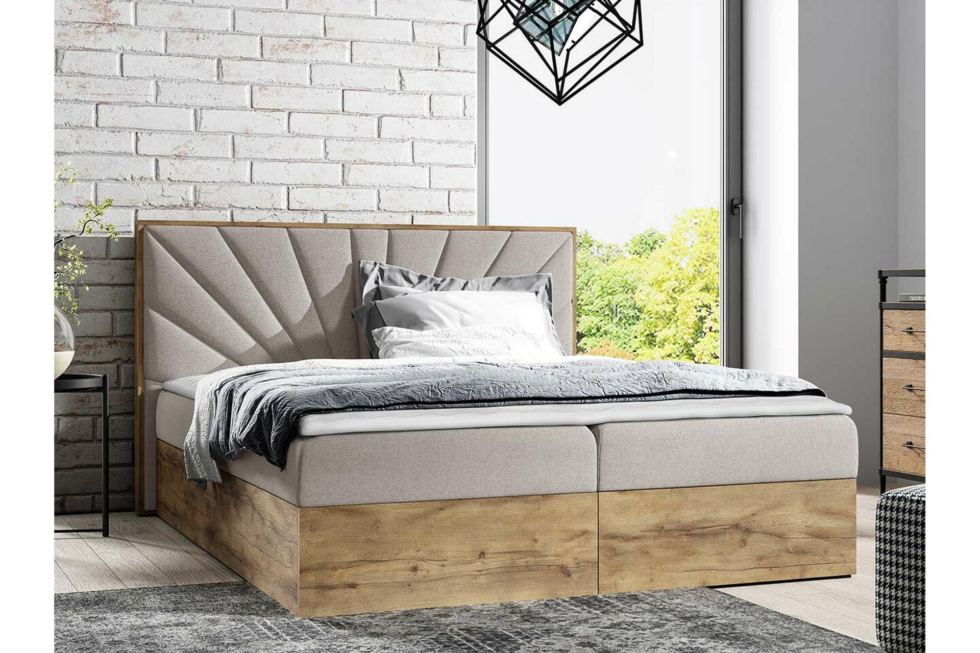 Oberting Sengeramme 180x200 cm - Beige/Tre - Møbler - Senger - Sengeramme & sengestamme