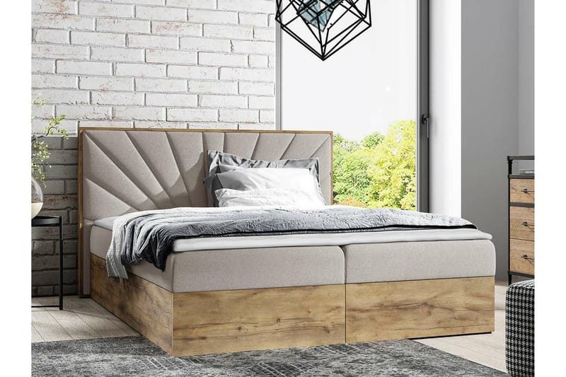 Oberting Sengeramme 180x200 cm - Beige/Tre - Møbler - Senger - Sengeramme & sengestamme