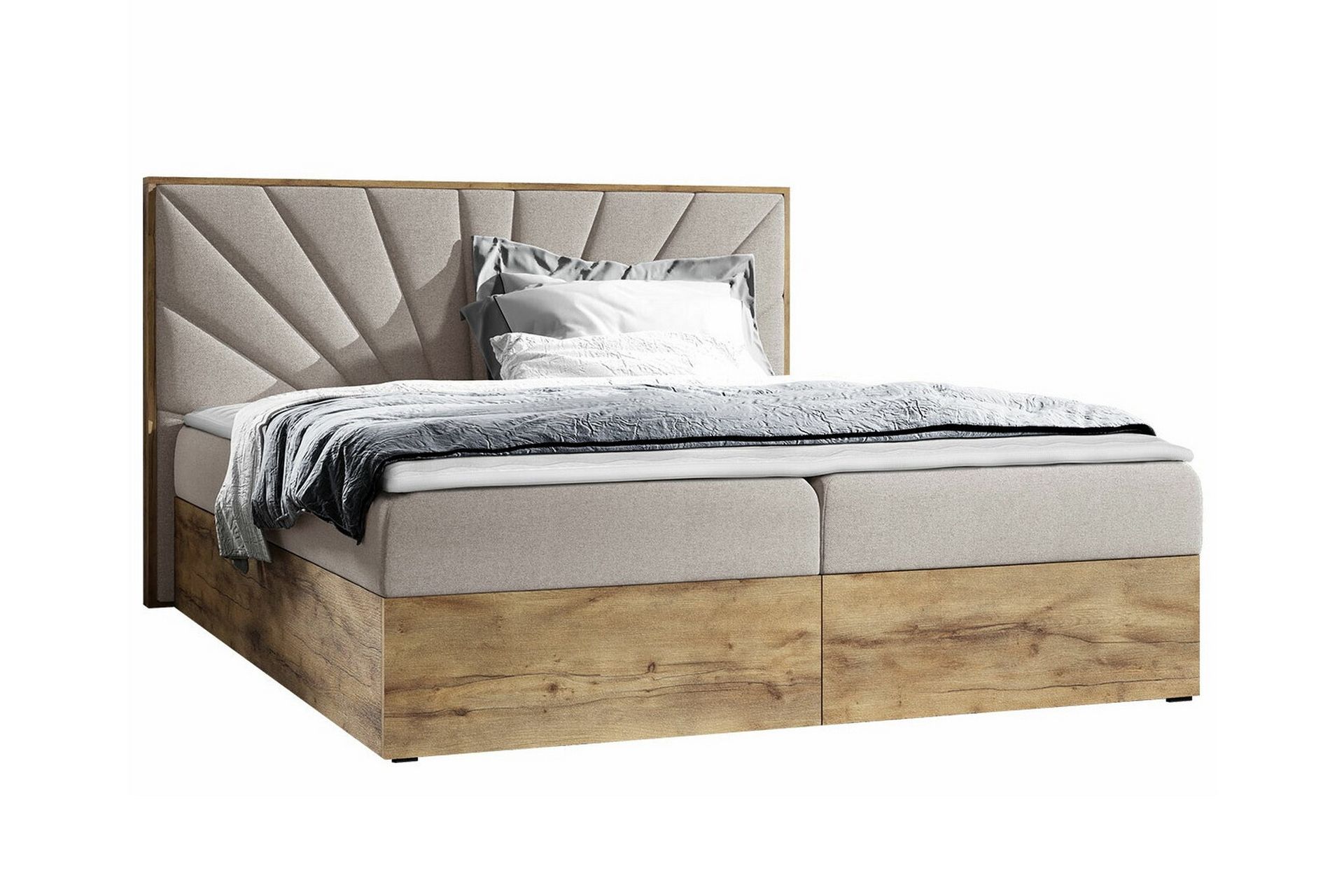 Oberting Sengeramme 180x200 cm - Beige/Tre - Møbler - Senger - Sengeramme & sengestamme