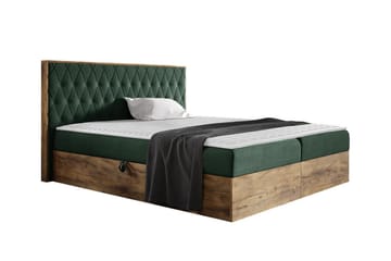 Oberting Sengeramme 180x200 cm - Grønn/Valnøtt - Møbler - Senger - Sengeramme & sengestamme