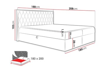 Oberting Sengeramme 180x200 cm - Grønn/Valnøtt - Møbler - Senger - Sengeramme & sengestamme