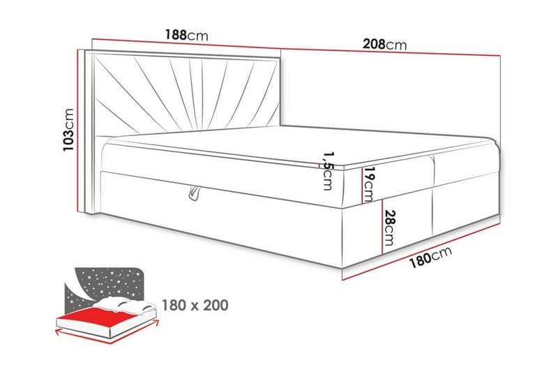 Oberting Sengeramme 180x200 cm - Rosa/Brun - Sengeramme & sengestamme