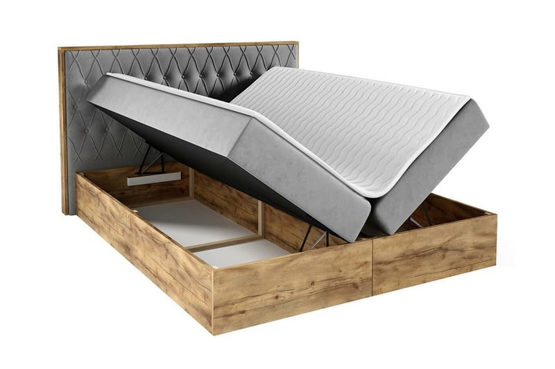 Oberting Sengeramme 180x200 cm - svart/tre - Møbler - Senger - Sengeramme & sengestamme