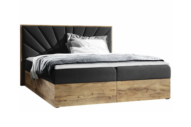 Oberting Sengeramme 180x200 cm - Tre/Svart - Møbler - Senger - Sengeramme & sengestamme